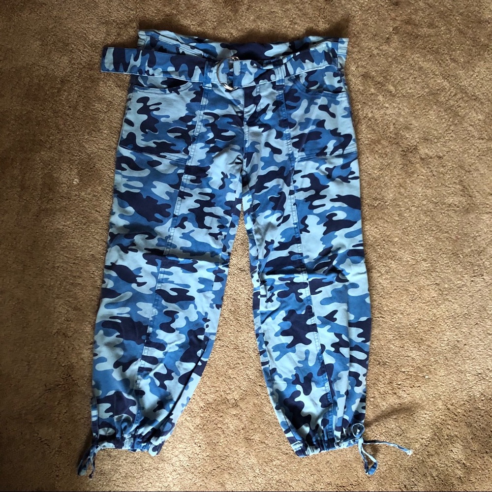 Vintage blue camo cargo pants